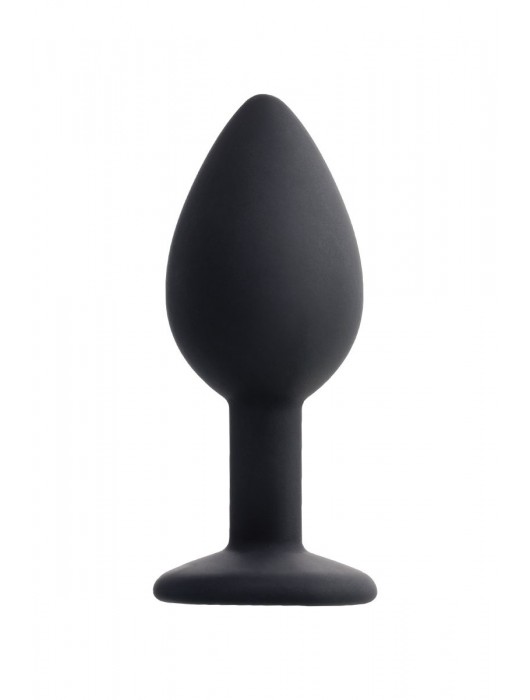 Черная анальная втулка с прозрачным стразом - 7,2 см. - POPO Pleasure - купить с доставкой в Петропавловске-Камчатском