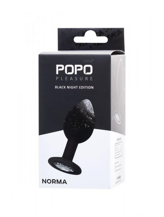 Черная анальная втулка с прозрачным стразом - 7,2 см. - POPO Pleasure - купить с доставкой в Петропавловске-Камчатском