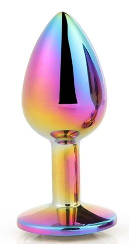 Голографическая анальная втулка с радужным кристаллом - 7,1 см. - Dream Toys - купить с доставкой в Петропавловске-Камчатском