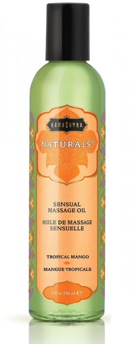 Массажное масло Naturals Tropical Mango с ароматом манго - 236 мл. - Kama Sutra - купить с доставкой в Петропавловске-Камчатском