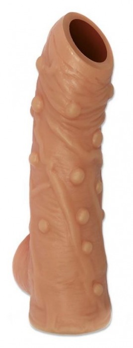 Телесная насадка с пупырышками и открытой головкой Nude Sleeve L - 14 см. - KOKOS - в Петропавловске-Камчатском купить с доставкой