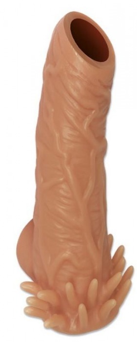 Телесная насадка с усиками и открытой головкой Nude Sleeve L - 14 см. - KOKOS - в Петропавловске-Камчатском купить с доставкой