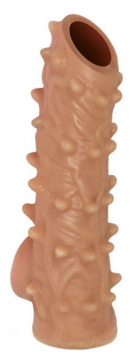 Телесная насадка с шипами и открытой головкой Nude Sleeve M - 12 см. - KOKOS - в Петропавловске-Камчатском купить с доставкой
