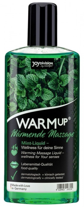 Массажное масло WARMup Mint с ароматом мяты - 150 мл. - Joy Division - купить с доставкой в Петропавловске-Камчатском