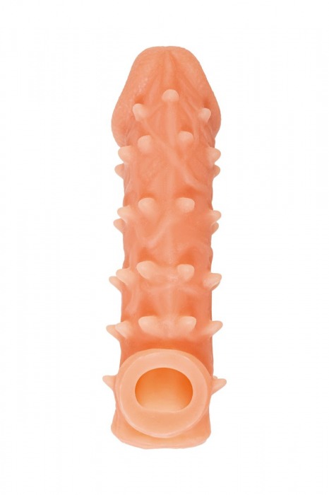 Телесная закрытая насадка с пупырышками Cock Sleeve Size M - 15,6 см. - KOKOS - в Петропавловске-Камчатском купить с доставкой