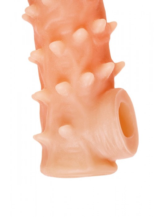 Телесная закрытая насадка с пупырышками Cock Sleeve Size L - 17,6 см. - KOKOS - в Петропавловске-Камчатском купить с доставкой