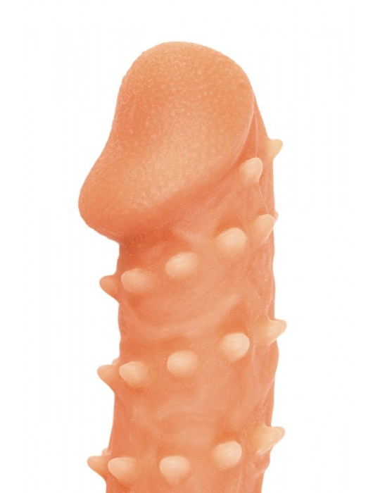 Телесная закрытая насадка с пупырышками Cock Sleeve Size L - 17,6 см. - KOKOS - в Петропавловске-Камчатском купить с доставкой