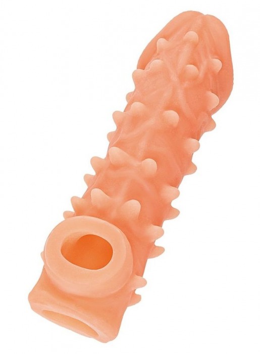 Телесная закрытая насадка с пупырышками Cock Sleeve Size L - 17,6 см. - KOKOS - в Петропавловске-Камчатском купить с доставкой
