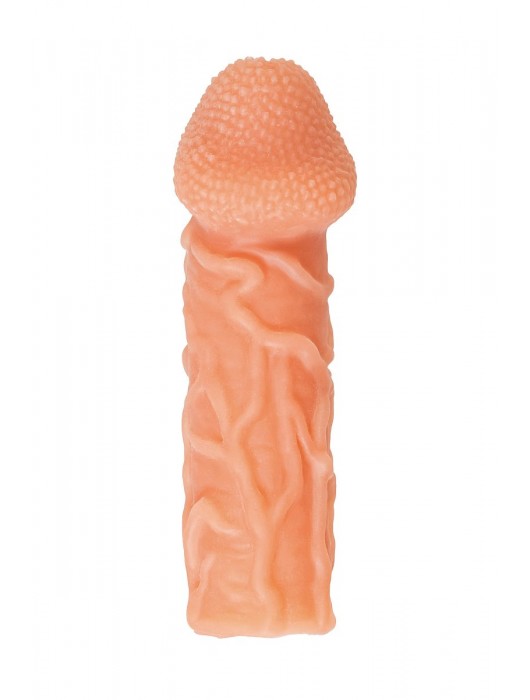 Телесная закрытая насадка с венками Cock Sleeve Size S - 13,8 см. - KOKOS - в Петропавловске-Камчатском купить с доставкой