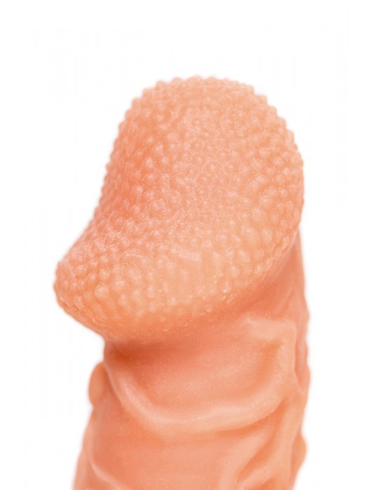 Телесная закрытая насадка с венками Cock Sleeve Size S - 13,8 см. - KOKOS - в Петропавловске-Камчатском купить с доставкой