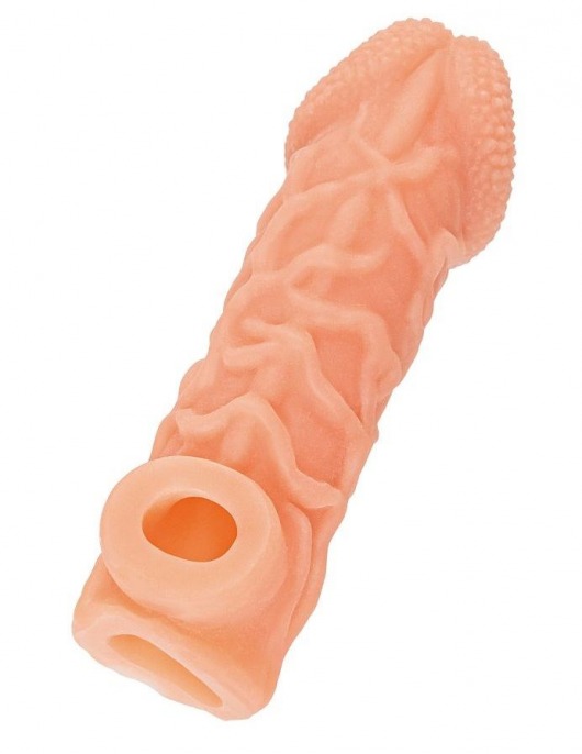 Телесная закрытая насадка с венками Cock Sleeve Size S - 13,8 см. - KOKOS - в Петропавловске-Камчатском купить с доставкой