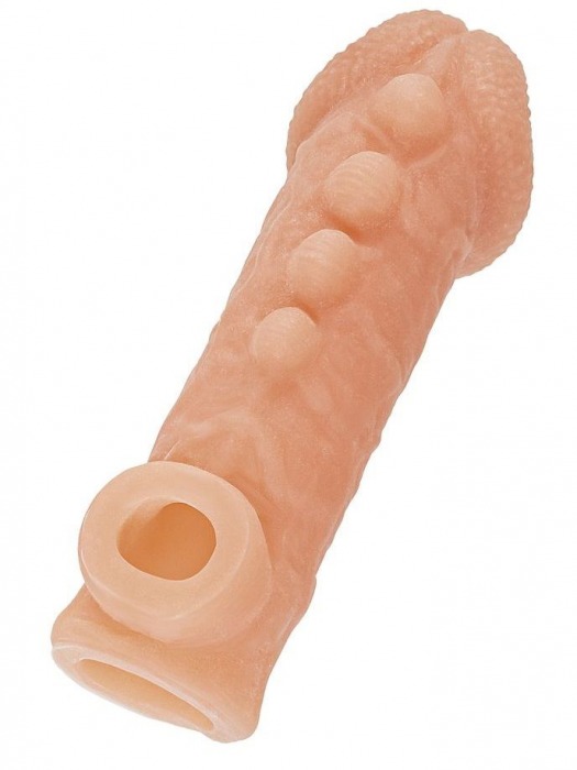 Телесная закрытая насадка с шишечками Cock Sleeve Size S - 13,8 см. - KOKOS - в Петропавловске-Камчатском купить с доставкой