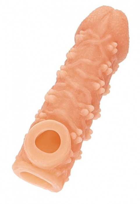 Телесная закрытая насадка с пучками шишечек Cock Sleeve Size M - 15,6 см. - KOKOS - в Петропавловске-Камчатском купить с доставкой