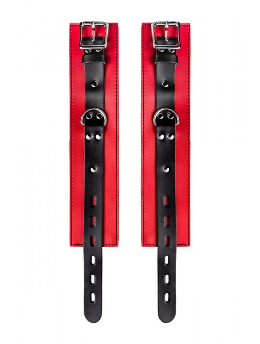 Красно-черные оковы на ноги из кожи - ToyFa - купить с доставкой в Петропавловске-Камчатском