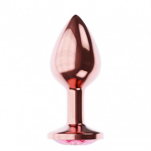 Пробка цвета розового золота с малиновым кристаллом Diamond Ruby Shine L - 8,3 см. - Lola Games - купить с доставкой в Петропавловске-Камчатском