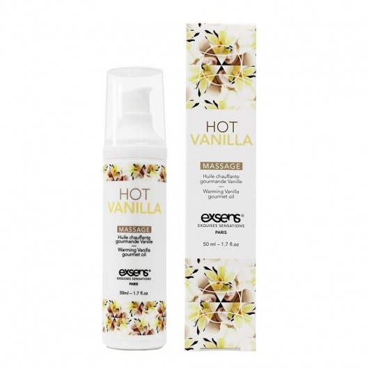 Разогревающее массажное масло с ароматом ванили Gourmet Hot Vanilla - 50 мл. - Exsens - купить с доставкой в Петропавловске-Камчатском