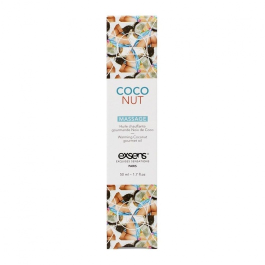 Разогревающее массажное масло с ароматом кокоса Gourmet Coconut - 50 мл. - Exsens - купить с доставкой в Петропавловске-Камчатском