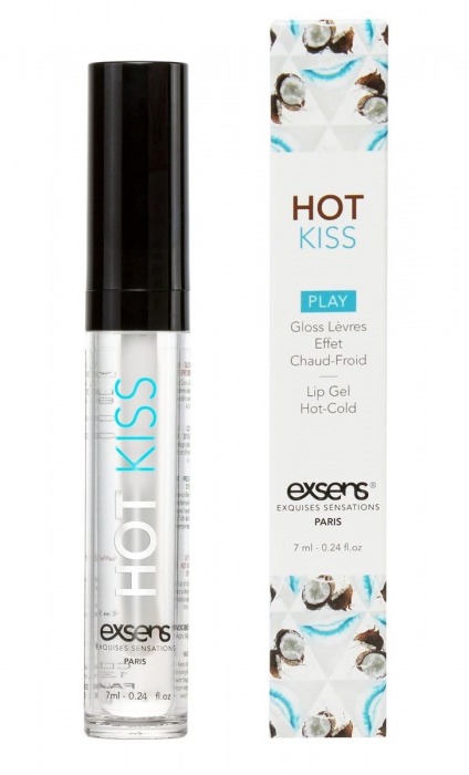 Блеск для губ Hot Kiss Coconut с ароматом кокоса - 7 мл. - Exsens - купить с доставкой в Петропавловске-Камчатском