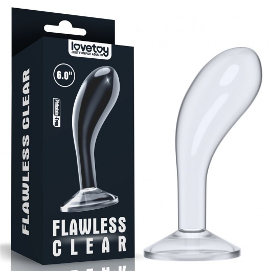 Прозрачный стимулятор простаты Flawless Clear Prostate Plug - 15 см. - Lovetoy - в Петропавловске-Камчатском купить с доставкой
