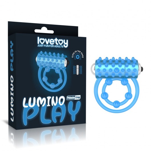 Голубое, светящееся в темноте виброкольцо Lumino Play Vibrating Penis Ring - Lovetoy - в Петропавловске-Камчатском купить с доставкой