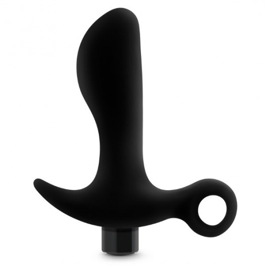 Черный анальный вибратор Silicone Vibrating Prostate Massager 01 - 10,8 см. - Blush Novelties - в Петропавловске-Камчатском купить с доставкой