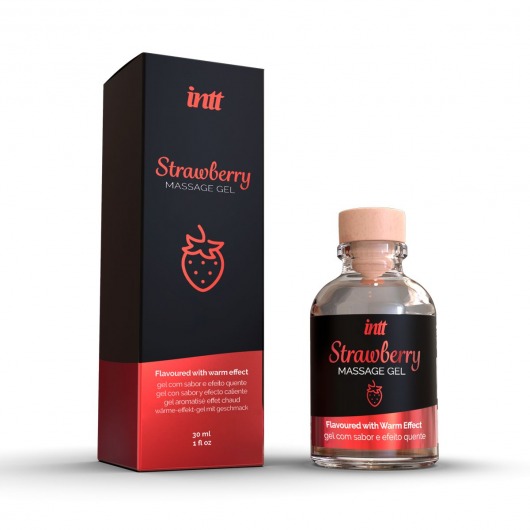 Массажный гель с ароматом клубники Strawberry - 30 мл. - INTT - купить с доставкой в Петропавловске-Камчатском