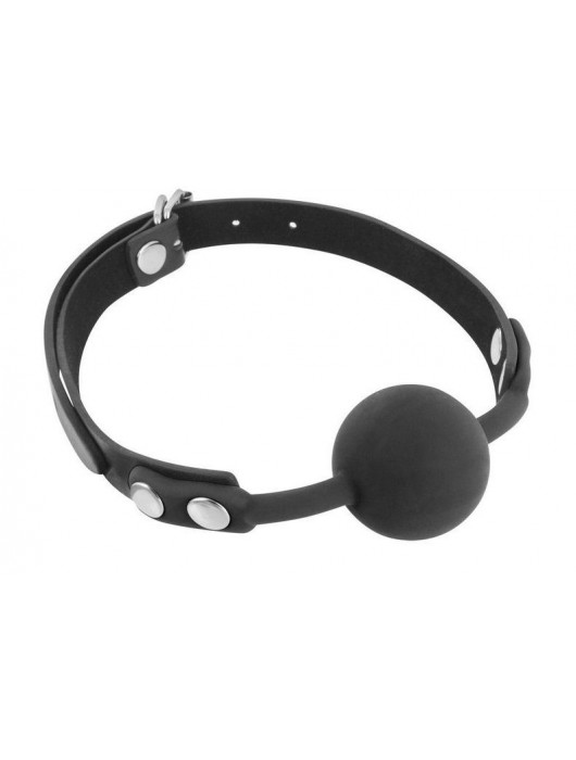 Черный силиконовый кляп-шарик на ремешках - Fetish Tentation - купить с доставкой в Петропавловске-Камчатском