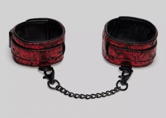 Красно-черные оковы Reversible Faux Leather Ankle Cuffs - Fifty Shades of Grey - купить с доставкой в Петропавловске-Камчатском