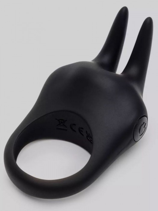 Черное эрекционное виброкольцо Sensation Rechargeable Vibrating Rabbit Love Ring - Fifty Shades of Grey - в Петропавловске-Камчатском купить с доставкой