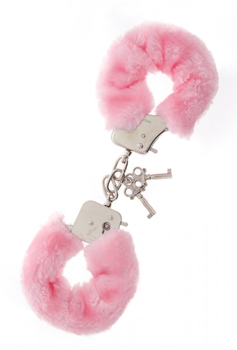Металлические наручники с розовой меховой опушкой METAL HANDCUFF WITH PLUSH PINK - Dream Toys - купить с доставкой в Петропавловске-Камчатском
