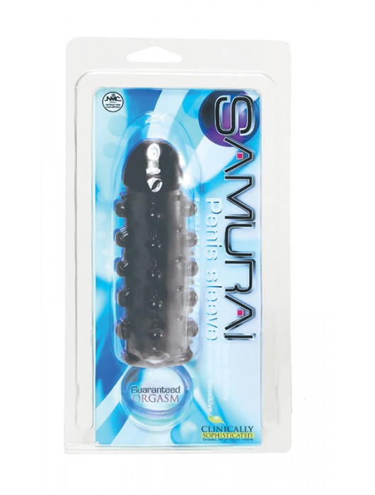 Дымчатая стимулирующая насадка с закрытой головкой SAMURAI PENIS SLEEVE BLACK - 14,5 см. - NMC - в Петропавловске-Камчатском купить с доставкой