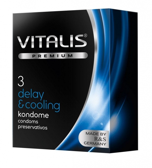 Презервативы VITALIS PREMIUM delay   cooling с охлаждающим эффектом - 3 шт. - Vitalis - купить с доставкой в Петропавловске-Камчатском