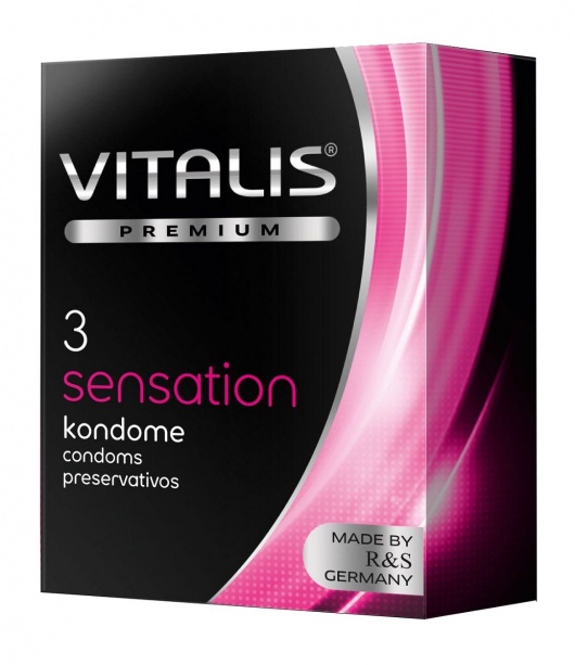 Презервативы с пупырышками и кольцами VITALIS PREMIUM sensation - 3 шт. - Vitalis - купить с доставкой в Петропавловске-Камчатском