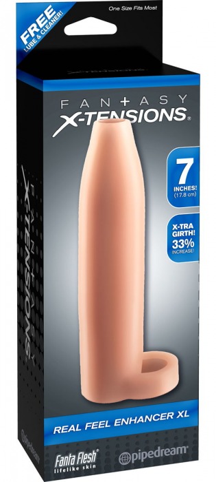 Телесная насадка Real Feel Enhancer XL - 17 см. - Pipedream - в Петропавловске-Камчатском купить с доставкой