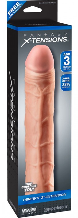 Телесная удлиняющая насадка Perfect 3 Extension - 22 см. - Pipedream - в Петропавловске-Камчатском купить с доставкой