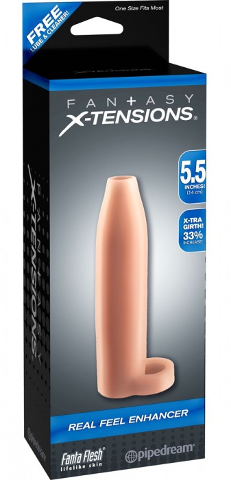 Насадка-расширитель с кольцом для подхвата мошонки Real Feel Enhancer - 14 см. - Pipedream - в Петропавловске-Камчатском купить с доставкой