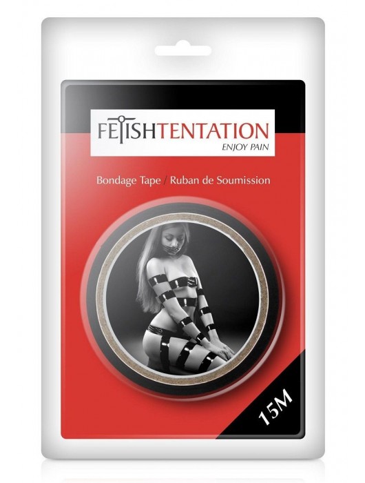 Черный скотч для фиксации - 15 м. - Fetish Tentation - купить с доставкой в Петропавловске-Камчатском