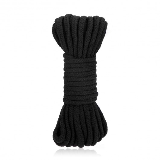 Черная хлопковая веревка для связывания Bondage Rope - 10 м. - Lux Fetish - купить с доставкой в Петропавловске-Камчатском