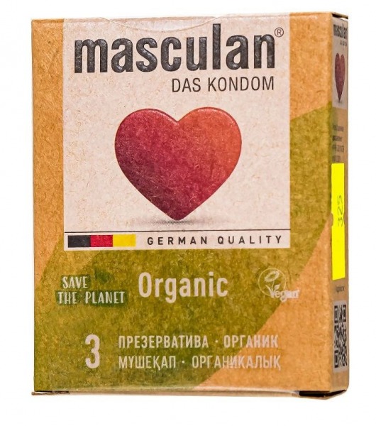 Экологически чистые презервативы Masculan Organic - 3 шт. - Masculan - купить с доставкой в Петропавловске-Камчатском