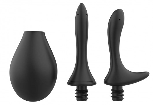 Черный анальный душ Nexus Anal Douche Set с 2 сменными насадками - Nexus Range - купить с доставкой в Петропавловске-Камчатском