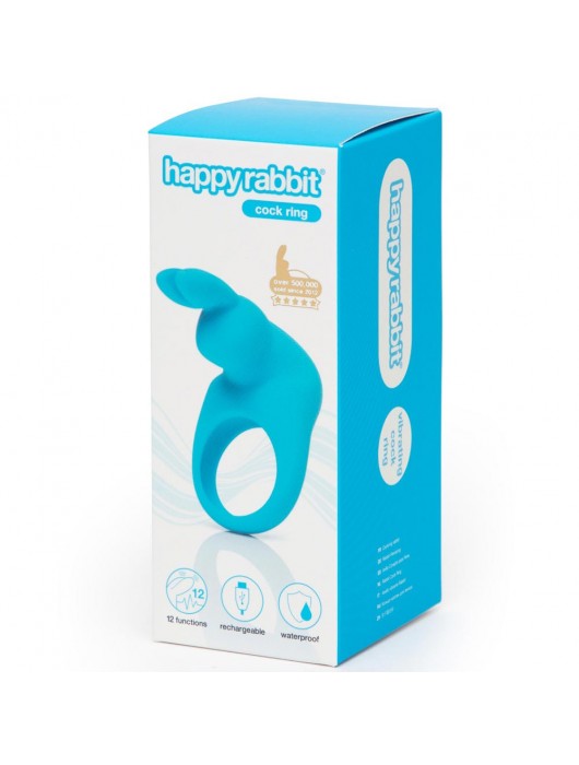 Голубое эрекционное виброкольцо Happy Rabbit Rechargeable Rabbit Cock Ring - Happy Rabbit - в Петропавловске-Камчатском купить с доставкой