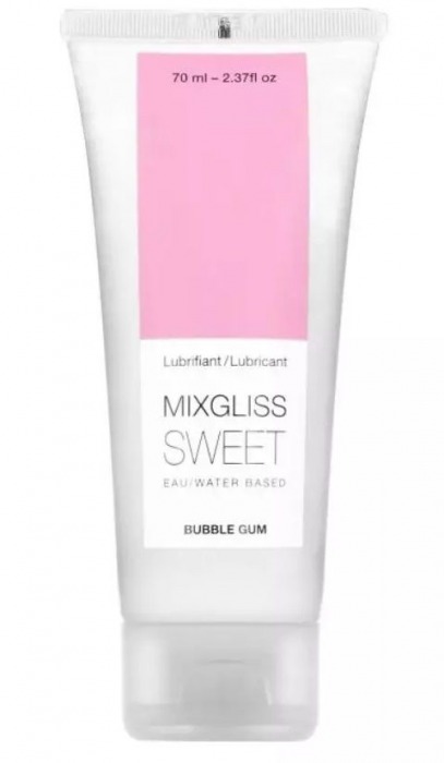 Смазка на водной основе Mixgliss Sweet с ароматом бабл-гам - 70 мл. - Mixgliss - купить с доставкой в Петропавловске-Камчатском