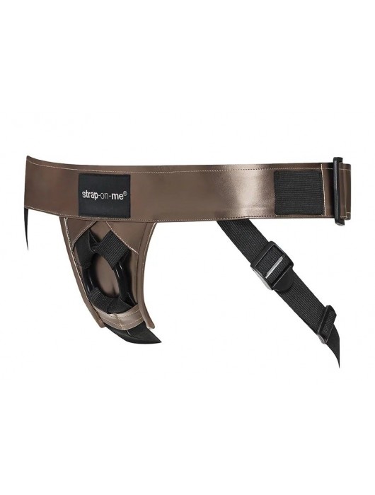 Бронзовый пояс для насадок Curious Harness - Strap-on-me - купить с доставкой в Петропавловске-Камчатском