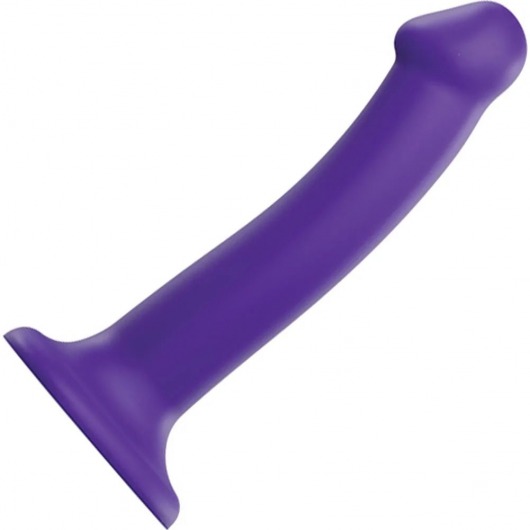 Фиолетовый фаллоимитатор-насадка Strap-On-Me Dildo Dual Density size M - 18 см. - Strap-on-me - купить с доставкой в Петропавловске-Камчатском