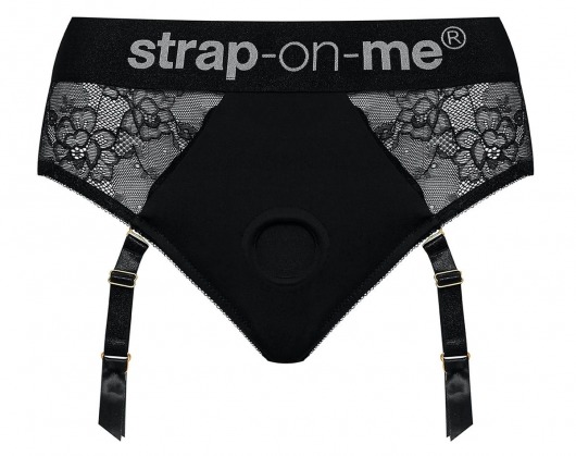 Черные трусики для насадок Diva Lingerie Harness - size M - Strap-on-me - купить с доставкой в Петропавловске-Камчатском