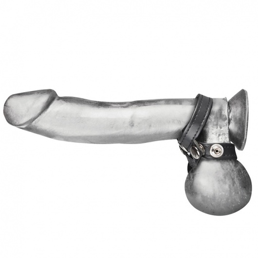 Разделитель мошонки из искусственной кожи на клепках 8 STYLE BALL DIVIDER - BlueLine - купить с доставкой в Петропавловске-Камчатском