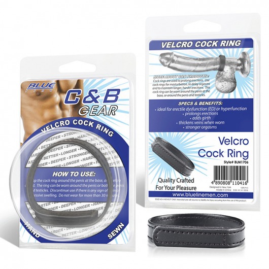 Кольцо на пенис из искусственной кожи на липучке VELCRO COCK RING - 5 см. - BlueLine - в Петропавловске-Камчатском купить с доставкой