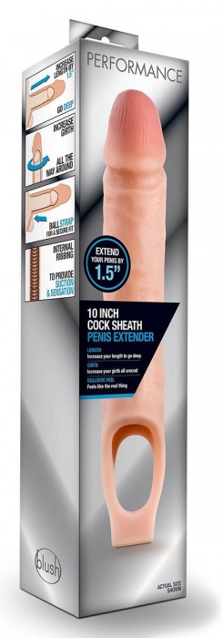 Телесная насадка на пенис 10 Inch Cock Sheath Extender - 25 см. - Blush Novelties - в Петропавловске-Камчатском купить с доставкой