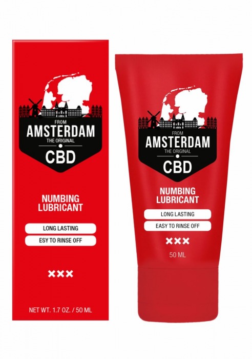 Пролонгирующий лубрикант Numbing CBD from Amsterdam - 50 мл. - Shots Media BV - купить с доставкой в Петропавловске-Камчатском