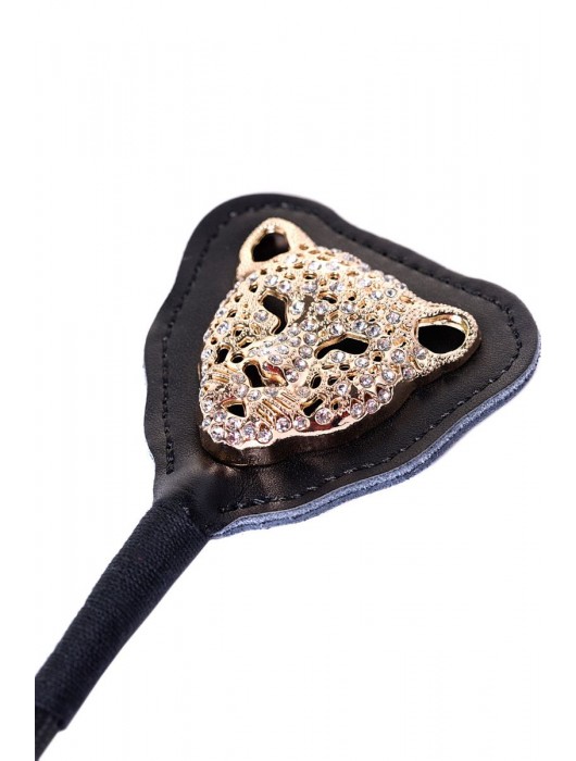 Чёрный стек с фигуркой леопарда на наконечнике - 21 см. - ToyFa - купить с доставкой в Петропавловске-Камчатском